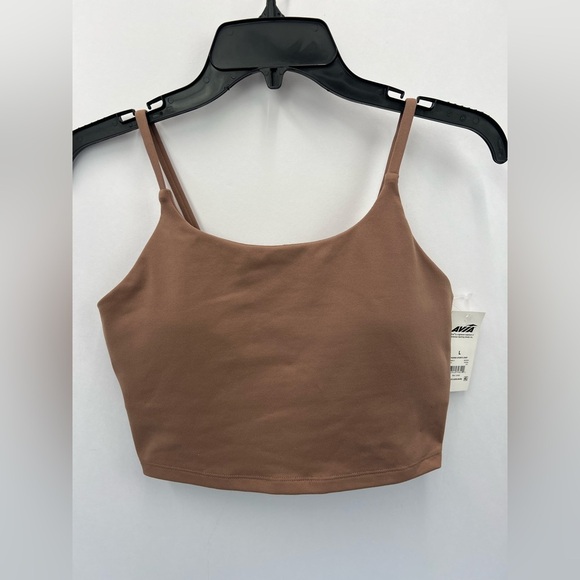 Avia Tops - Avia Low Impact Sports Crop with Shelf Bra and Removable Pads in a brown NEW